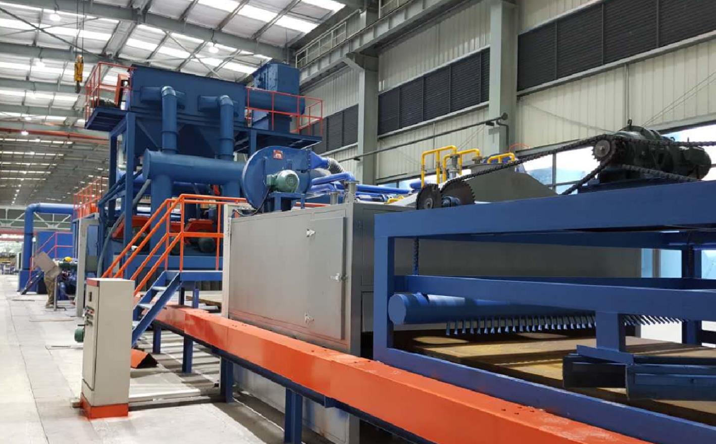 江蘇拋丸機(jī)除銹設(shè)備 輥道通過(guò)式拋丸機(jī)可選擇PLC一鍵啟動(dòng),無(wú)間隙連續(xù)通過(guò)拋丸打砂